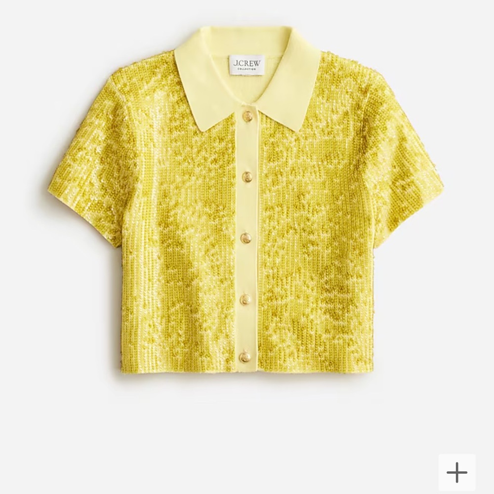 NWT Jcrew- Collection cropped sequin shirt